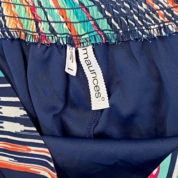 Maurice’s plus maxi skirt womens (1) so pretty! navy/coral/mint - Picture 4 of 4